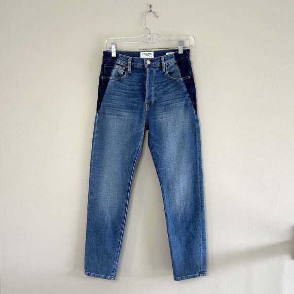 FRAME Le Original Gusset Slim Straight Leg Jeans in Elton Wash - Picture 3 of 11